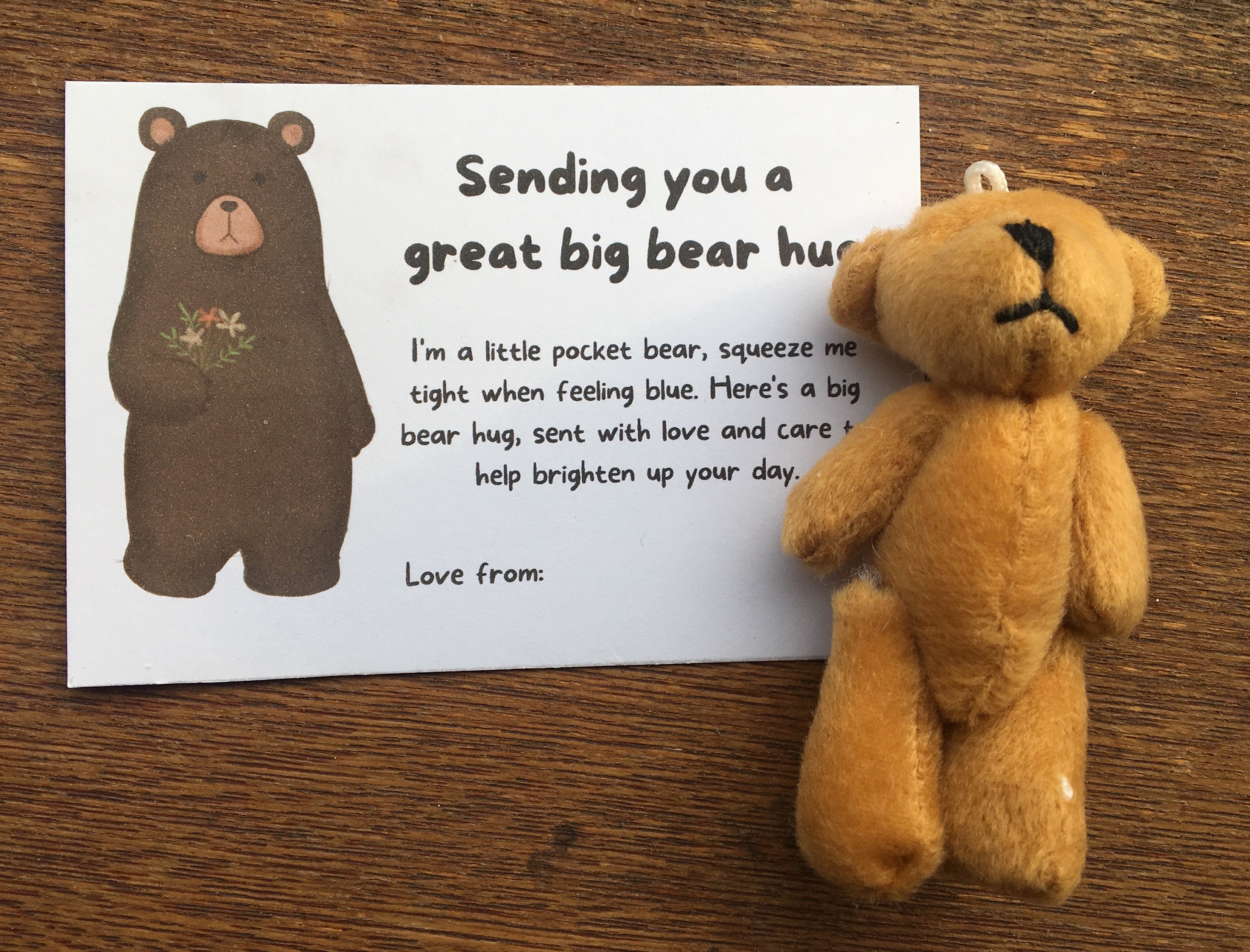 Bear Hug in a Box. Positivity Bear. A Little Bear Pocket Hug. Etsy UK