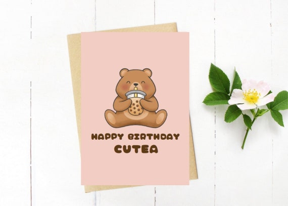 Boba Bear Birthday | Greeting Card Boba Bear Birthday | Greeting Card