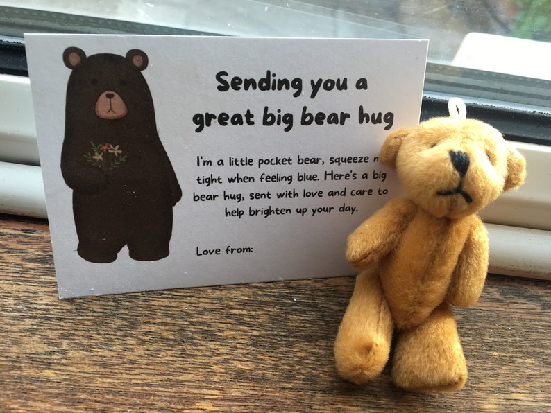 Bear Hug in a Box. Positivity Bear. A Little Bear Pocket Hug. Etsy UK
