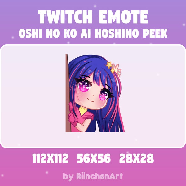 Oshi no Ko Emote Ai Hoshino Peek Twitch/Discord/YouTube Linda transmisión de anime