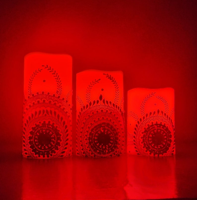 Set of 3 Color changing LED Flameless Candles 6, 5, 4 image 7