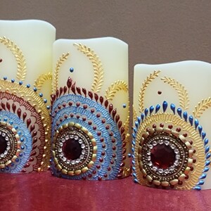 Set of 3 Color changing LED Flameless Candles 6, 5, 4 image 2