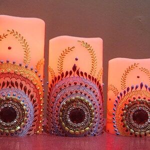 Set of 3 Color changing LED Flameless Candles 6, 5, 4 image 6