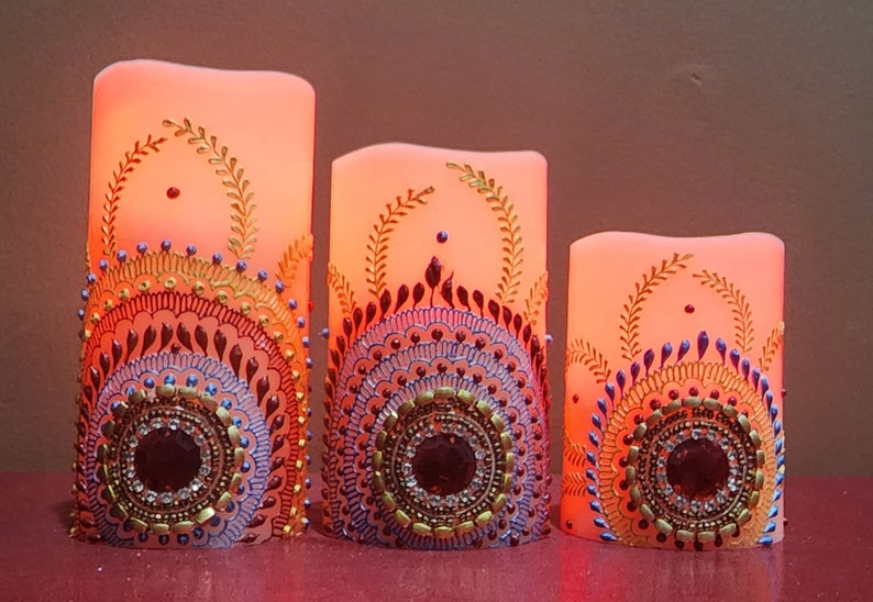 Set of 3 Color changing LED Flameless Candles 6, 5, 4 image 6