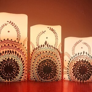 Set of 3 Color changing LED Flameless Candles 6, 5, 4 image 5