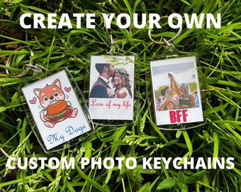 Personalized Photo Keychain, Custom Anniversary Gift