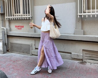 purple plaid skirt pacsun
