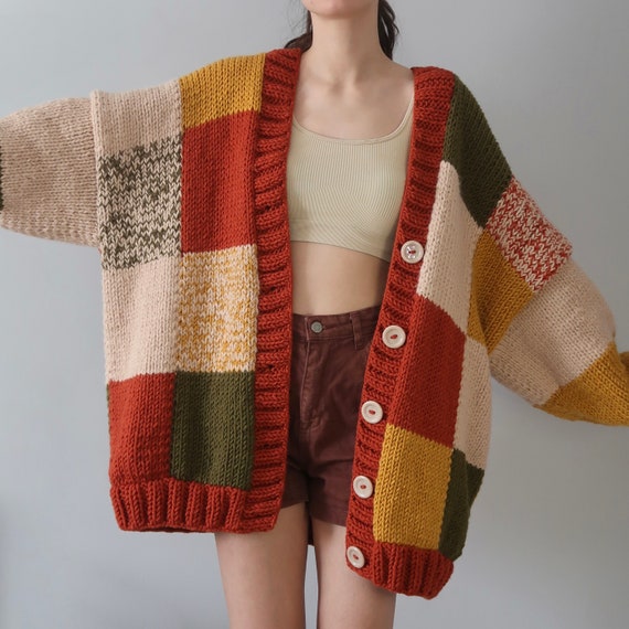 Pumpkin Patch Thinner Patchwork Cardigan | I Feel so Cool Custom