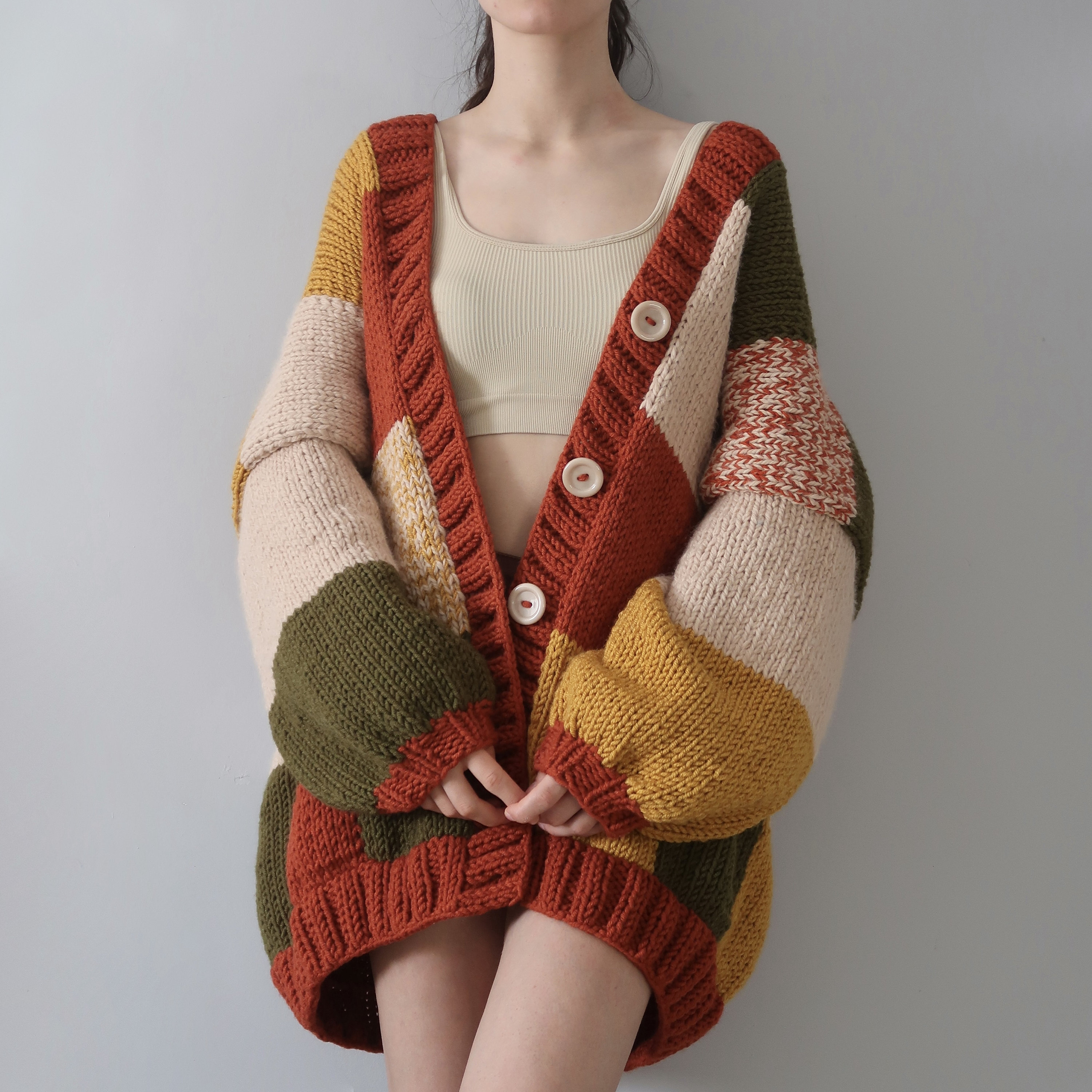 Pumpkin Patch Thinner Patchwork Cardigan | I Feel so Cool Pumpkin Patch Thinner Patchwork Cardigan | I Feel so Cool