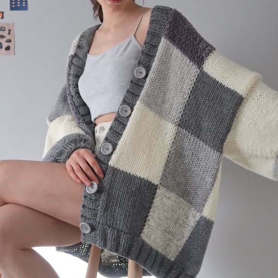 Hazy Clouds Thinner Patchwork Cardigan | I Feel so Cool Hazy Clouds Thinner Patchwork Cardigan | I Feel so Cool