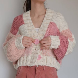 Hot Pink Patchwork Cardigan - Custom Order