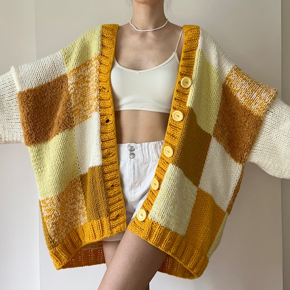 Honey Bubble Thinner Patchwork Cardigan I Feel so Cool - Etsy