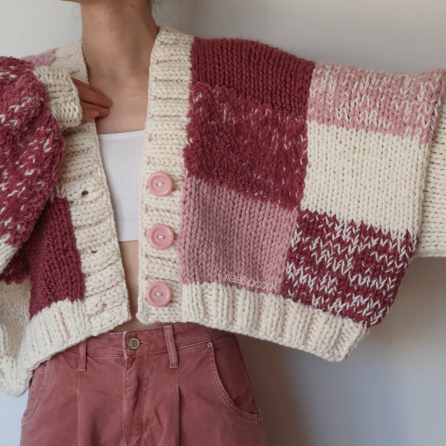 Cos patchwork top oversized cardigan