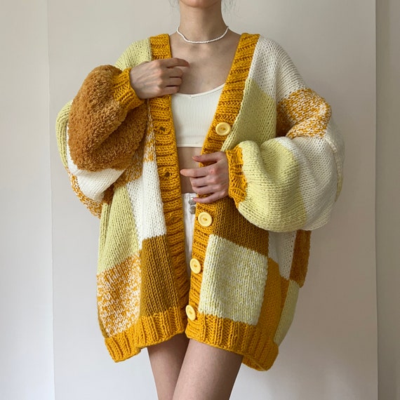 Honey Bubble Thinner Patchwork Cardigan I Feel so Cool - Etsy