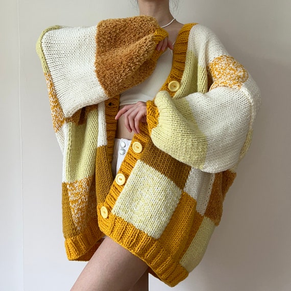 Honey Bubble Thinner Patchwork Cardigan I Feel so Cool - Etsy