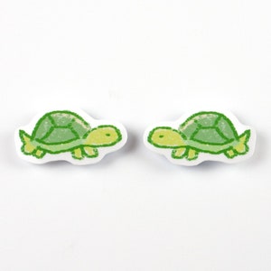 A Pair of Turtle Stickers - Glossy Vinyl Sticker for Water Bottle, Laptop, Gifts, Decor, etc.