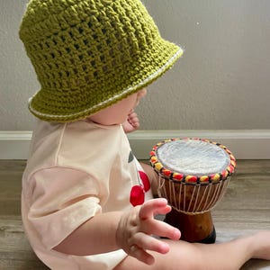 Moss Green Baby Bucket Hat 6-9m