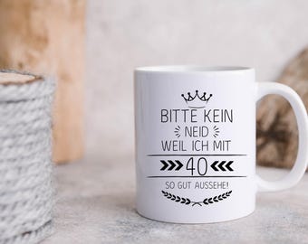 Gift for a woman or man's 40th birthday, funny birthday present, milestone birthday, gag gift, mug