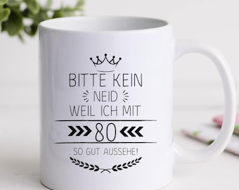 Gift 80th Birthday Woman Man Funny Birthday Gift Round Birthday Joke Item Mug