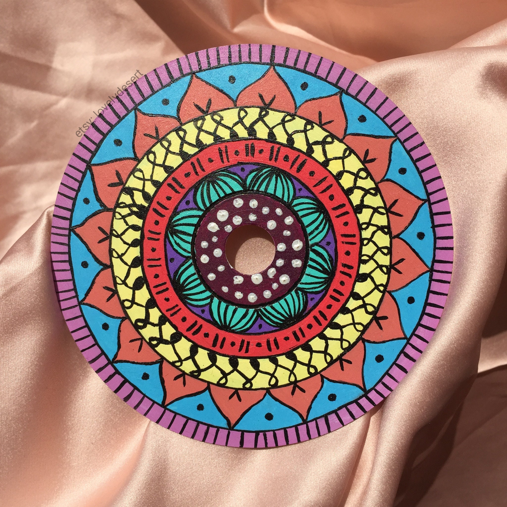 Painted CD'S Mandala Mandala Zentangle Art Mandala Etsy
