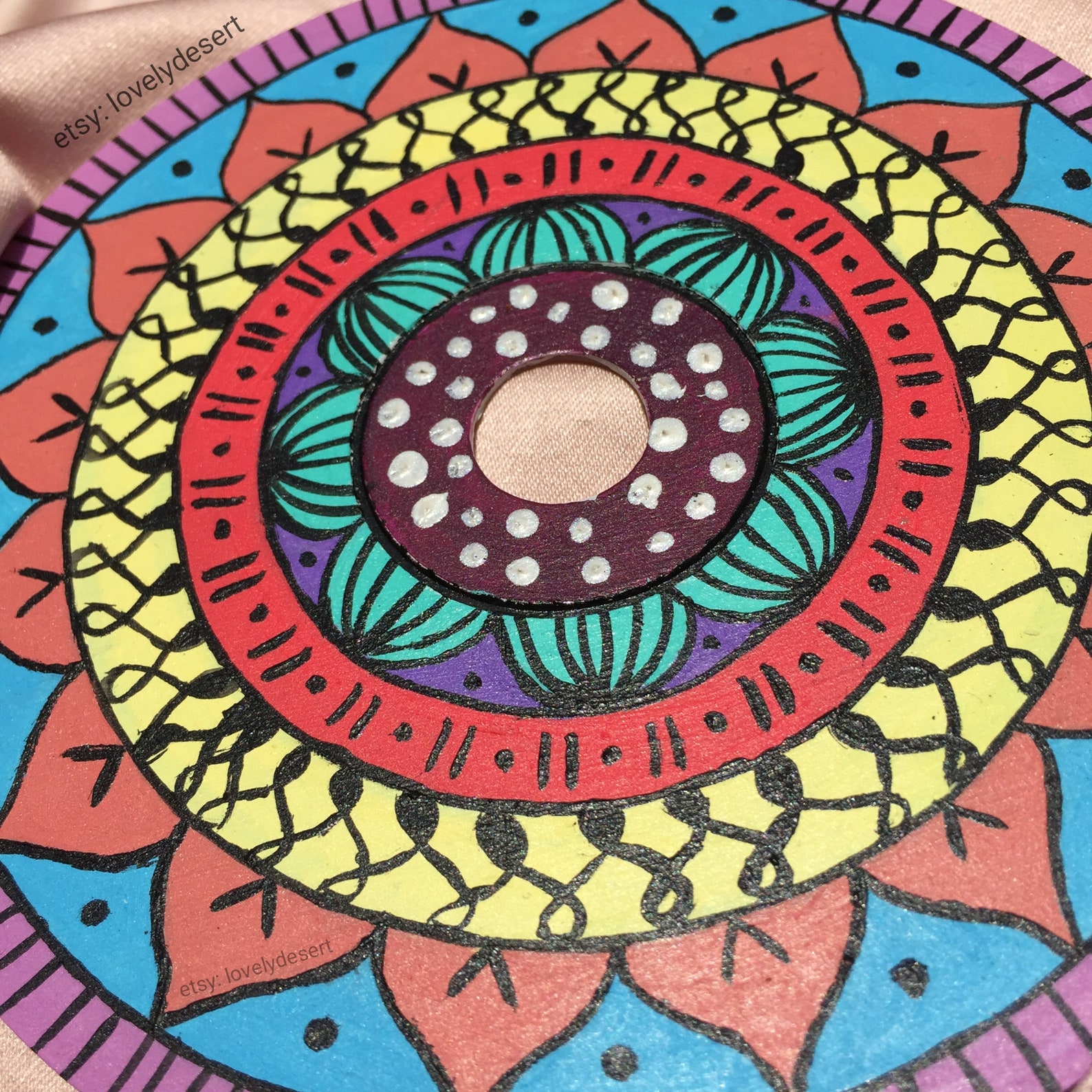 Painted CD'S Mandala Mandala Zentangle Art Mandala Etsy