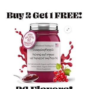 Buy 2 Get 1 FREE!! Fruit Infused Sea Moss Gel, Organic Wild Harvested Irish Sea Moss Gel, Dr Sebi Inspired Alkaline, 30+ Flavor Choices!