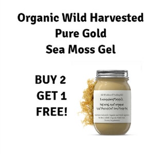 BUY 2 GET 1 FREE!  Alkaline 100% Organic Irish Sea Moss Gel | Dr. Sebi Inspired | St. Lucia Wild Harvested Sea Moss