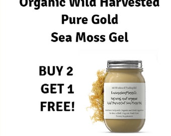 BUY 2 GET 1 FREE!  Alkaline 100% Organic Irish Sea Moss Gel | Dr. Sebi Inspired | St. Lucia Wild Harvested Sea Moss
