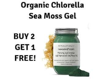 Buy 2 Get 1 Free! Alkaline Irish Sea Moss Gel Infused With Organic Chlorella, Dr. Sebi Inspired