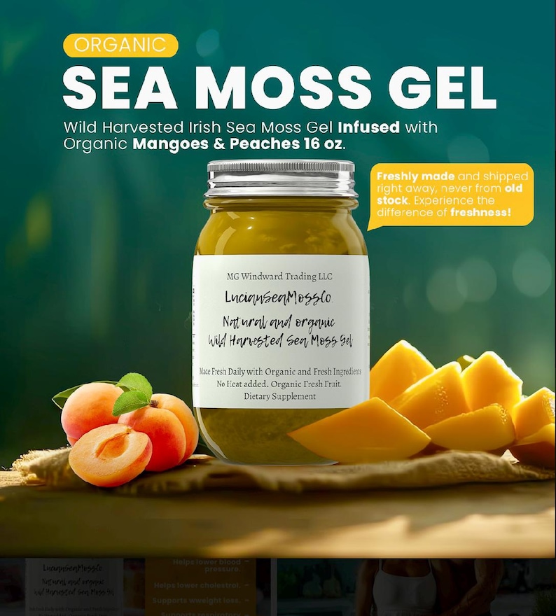 Buy 2 Get 1 Free! Alkaline Organic Irish Sea Moss Gel Infused With Organic Chlorella 100% Organic, Dr. Sebi Inspired image 8