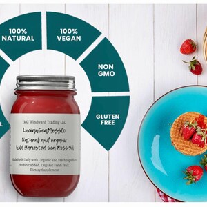 Buy 2 Get 1 Free! Alkaline Organic Irish Sea Moss Gel Infused With Organic Chlorella 100% Organic, Dr. Sebi Inspired image 3