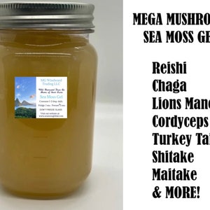 Buy 2 Get 1 FREE! Organic Mega Mushroom Infused Sea Moss Gel | 10 Mushrooms | Incredible Results!