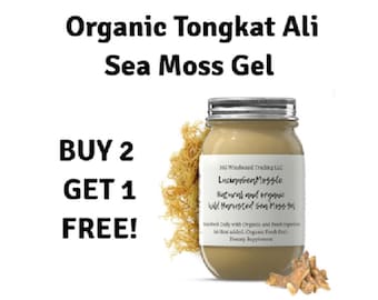 Buy 2 Get 1 FREE! Alkaline Irish Sea Moss Gel Infused With Tongkat Ali | Dr. Sebi Grade Gel