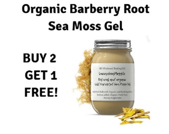 Buy 2 Get 1 Free!   Barberry Root Infused Certified Wild Harvested Organic Sea Moss Gel Dr Sebi Inspired