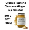 Buy 2 Get 1 FREE!  Alkaline Irish Sea Moss Gel with Turmeric, Ginger and Cinnamon with All Natural Essential Vitamins, Minerals Dr. Sebi