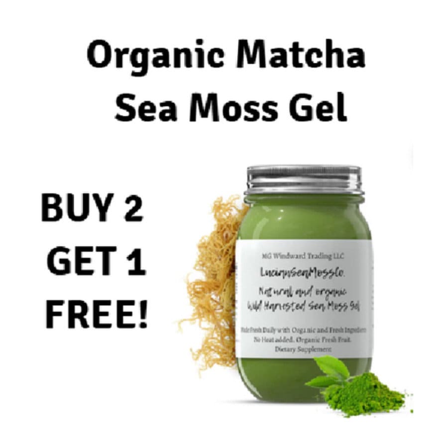 Buy 2 Get 1 FREE! Matcha Green Tea Infused Certified Wild Harvested Organic Sea Moss Gel Dr. Sebi Inspired