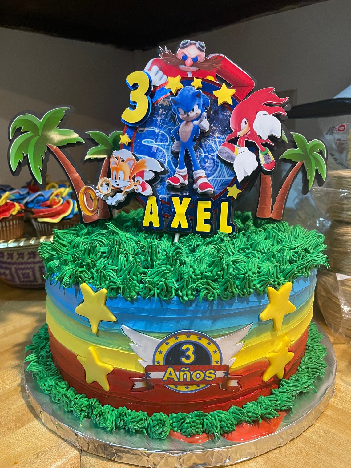 Sonic Cake Topper Sonic the Hedgehog Cake Topper Sonic Etsy