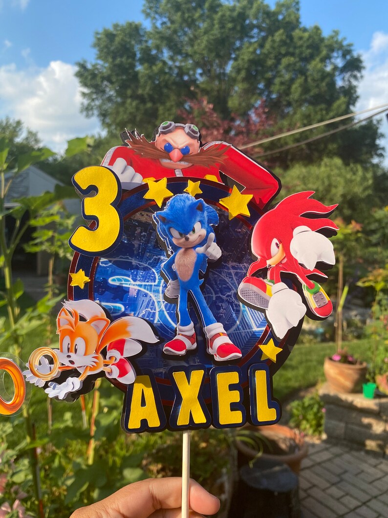 Sonic Cake Topper Sonic the Hedgehog Cake Topper Sonic Etsy
