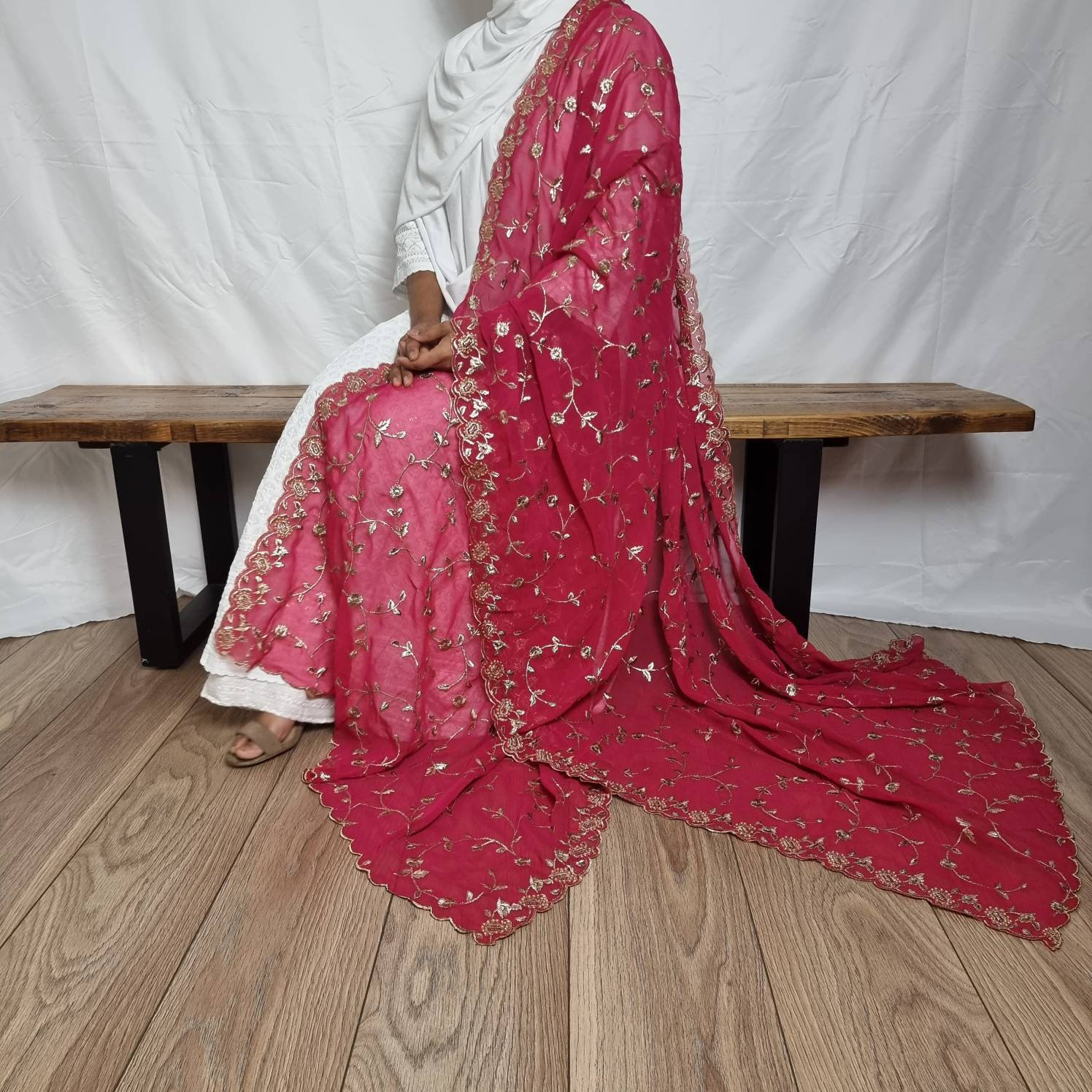 Fawn & Gold Coloured Woven Design Dupatta main image 1