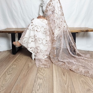 Soft net dupatta with embroidery and pearl work. Suitable for nikkah brides, Eid and party dupatta PLEASE READ DESCRIPTION