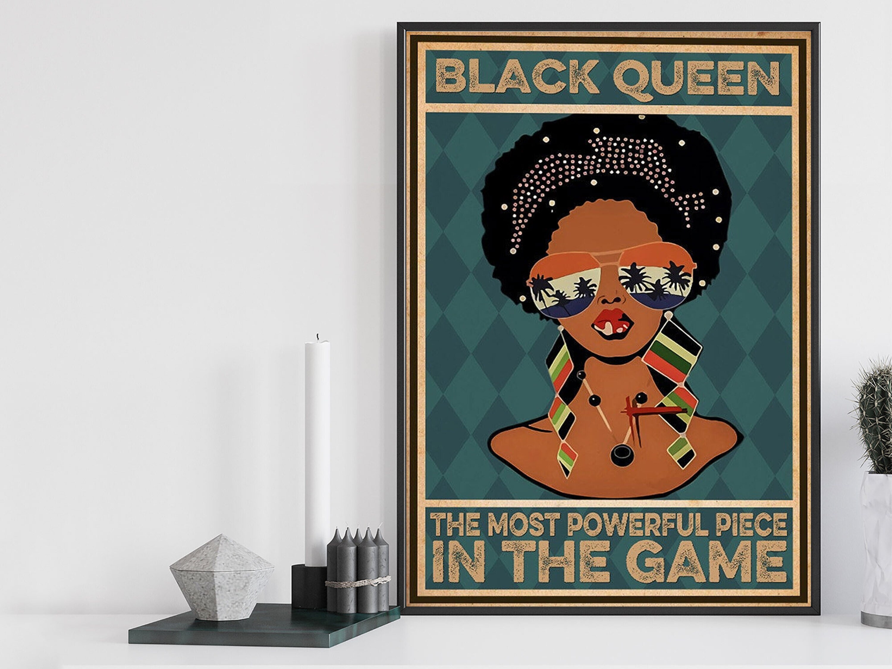 Black Woman Portrait Poster Afro Queen Portrait African - Etsy