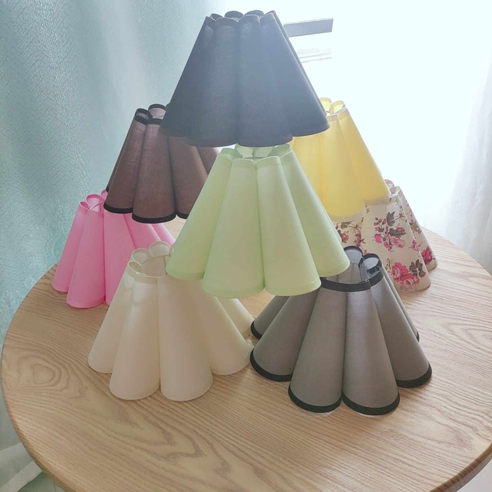 YZ629 creative petal shade cloth composite PVC lampshade Etsy