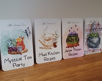 Bundle Printable Mud Kitchen Junior Potion Card, Homeschool Learning Numbers, Montessori Learn Recipes, Nature Play