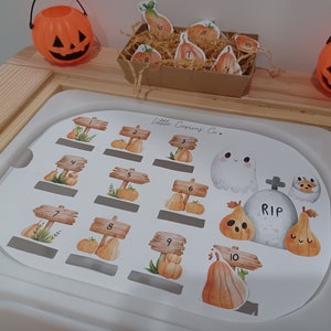 Printable Trofast Flisat Lid Insert, Montessori Learn Numbers, Homeschool Pumpkin Halloween