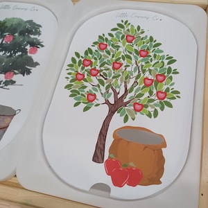 Printable Trofast Flisat Lid Insert, Montessori Post Homeschool Apple Tree