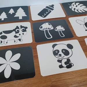 Printable Kids Black and White Flash Cards, Montessori Learn High Contrast, Homeschool Baby
