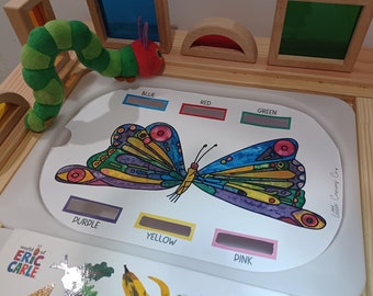 The Hungry Caterpillar, Montessori Color Sorting Trofast/Flisat Lid Insert (Digital Download)