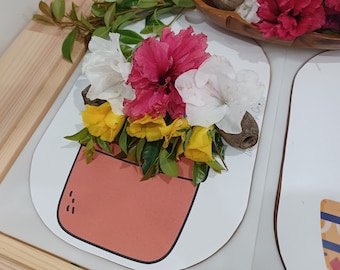 Inserto de tapa Trofast Flisat imprimible, aprender maceta de flores Montessori, artesanía de estudio de la naturaleza en la escuela en casa