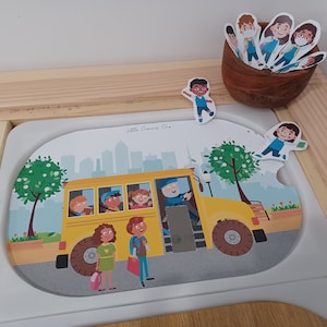 Printable Trofast Flisat Lid School Bus, Montessori Post Homeschool Learn, Back to school