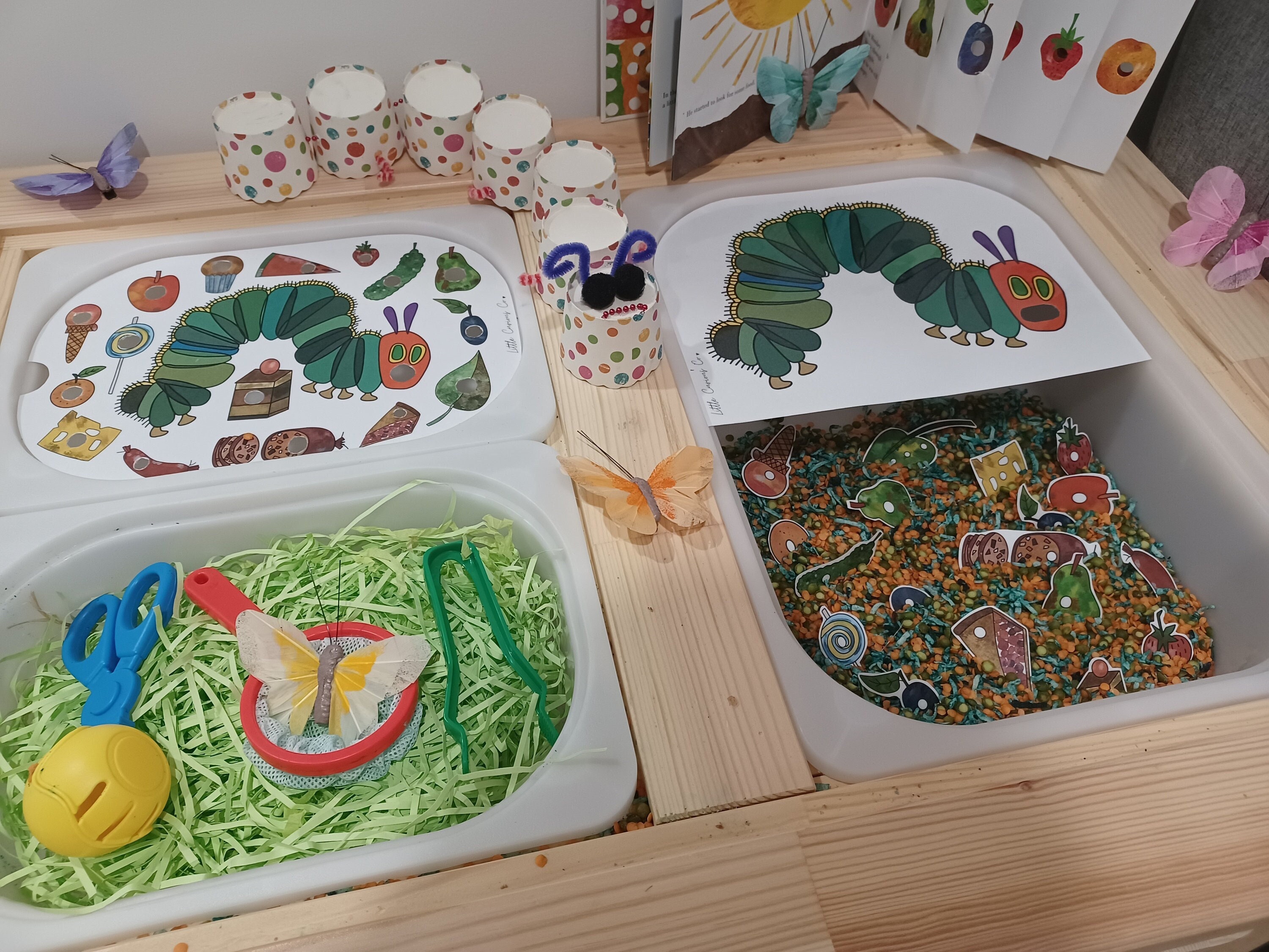 Printable Trofast Flisat Lid Insert, The Very Hungry Caterpillar, Homeschool Learn Sorting, Montessori Learning